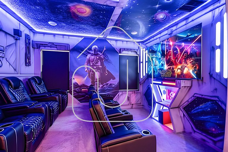 6Q Cinema, Game Room e Spa Privado - 18 hóspedes