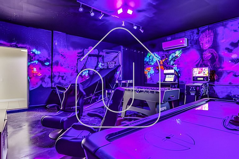 Casa 6Q Familiar c/ Game Room Marvel e Piscina