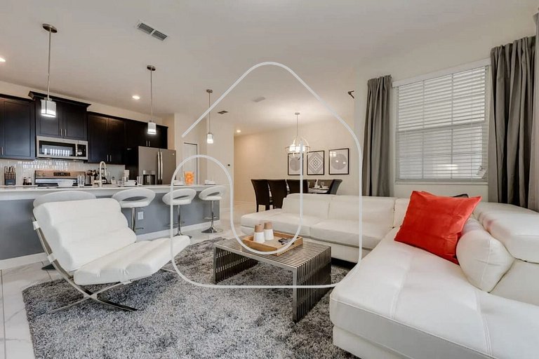 4QT Elegante Casa c/ Piscina – 10 Min da Disney!