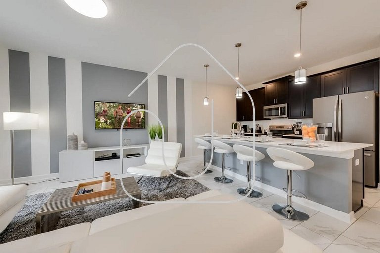 4QT Elegante Casa c/ Piscina – 10 Min da Disney!