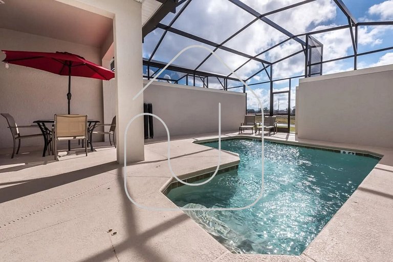 4QT Elegante Casa c/ Piscina – 10 Min da Disney!