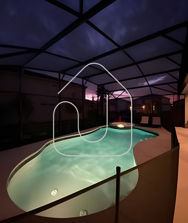 Casa c/ 9Q, piscina, spa e cinema! Perto da Disney