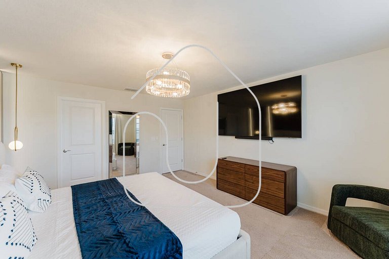 Casa Luxo c/ Piscina, 5 Quartos e PS5 perto Disney