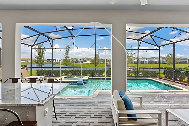 Villa 6Q Luxo c/ Piscina, Spa e Perto da Disney