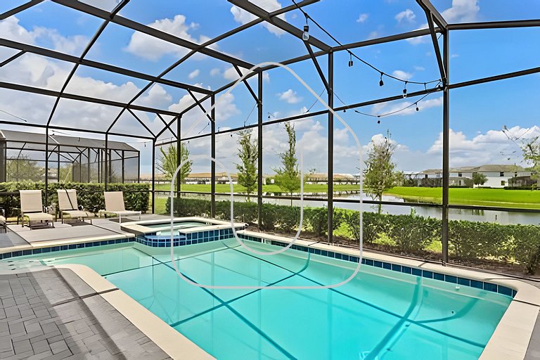 Villa 6Q Luxo c/ Piscina, Spa e Perto da Disney