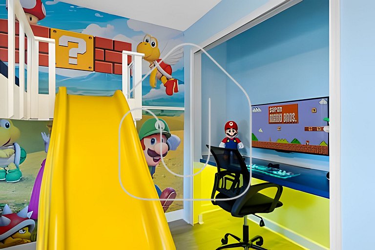 Casa 4Q c/ Mickey & Mario + Piscina Aquecida