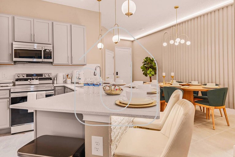 Modern 5BR Villa w/ Pool – 15 min to Disney