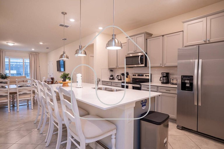 Casa 6Q c/ Piscina no Windsor Cay Disney